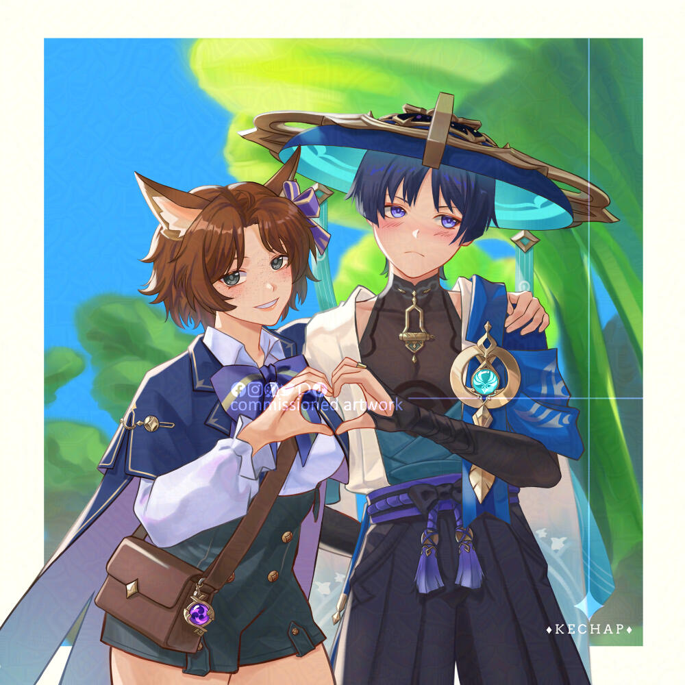 Genshin oc x Wanderer comms